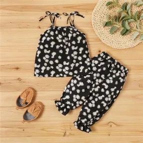 2-piece Floral Printed Tops & Pants for Toddler Girl