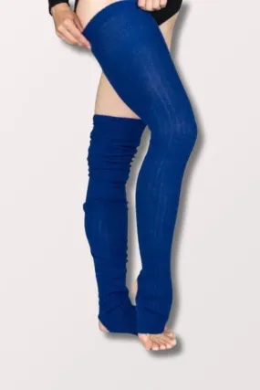 48 Inch Extra Long Stirrup Leg Warmers - Midnight Blue