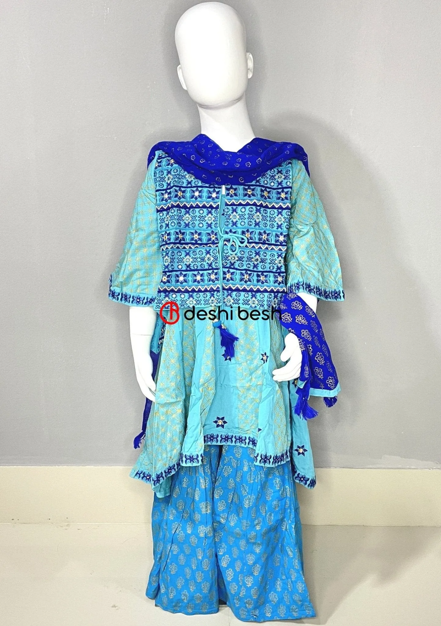 Aarong Printed Embroidered Linen Shalwar Suit