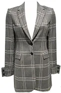 ALICE   OLIVIA- Paulene French Cuff Blazer Grey/Black