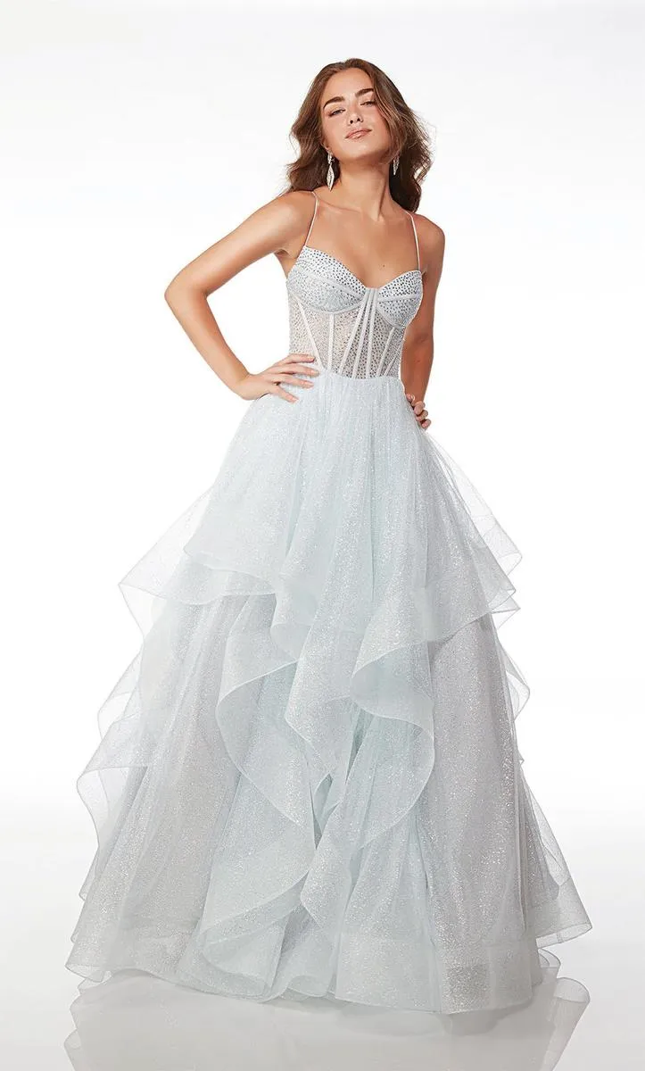 Alyce Paris Tiered Ball Gown Prom Dress 61637