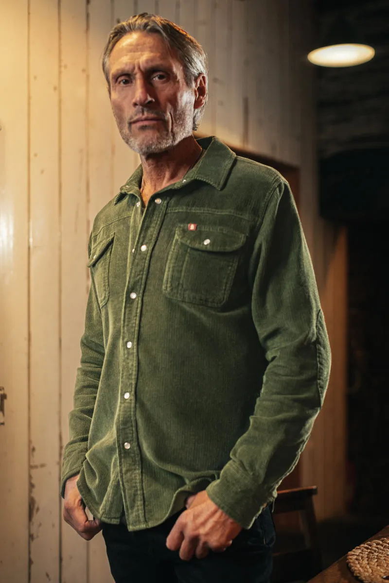 &SONS Sunday Shirt Corduroy Army Green