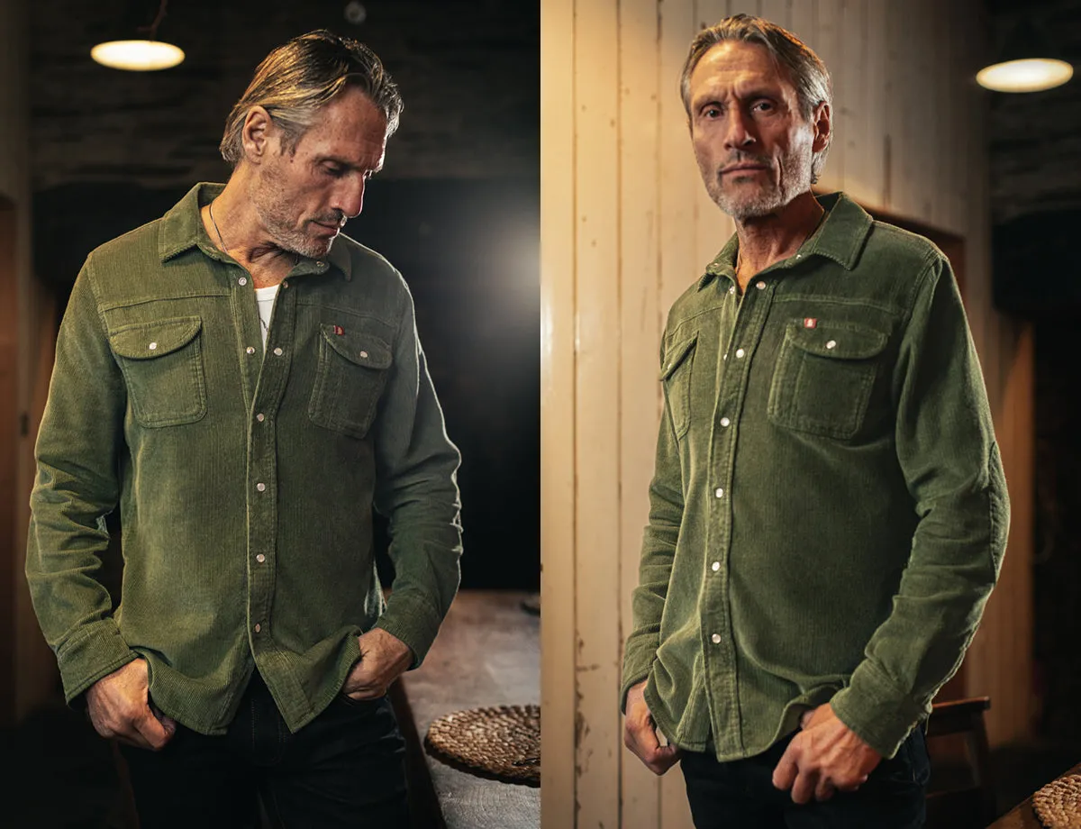 &SONS Sunday Shirt Corduroy Army Green