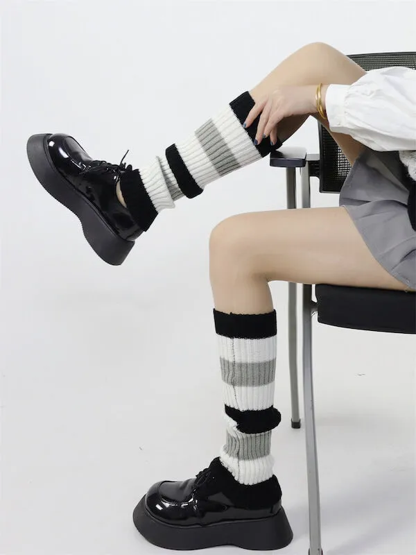 Back to school stripes leg warmers