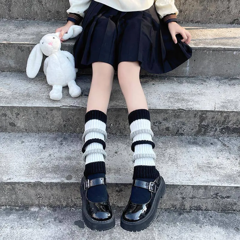 Back to school stripes leg warmers