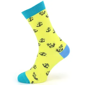 Bamboo Socks - Anchors - Yellow