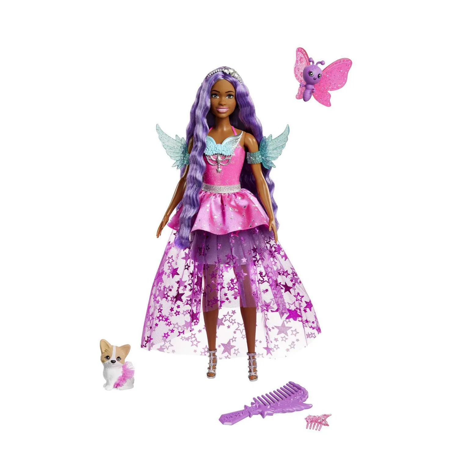 Barbie HLC33 Doll with Two Fairytale Pets, Barbie "Brooklyn" From Barbie A Touch of Magic