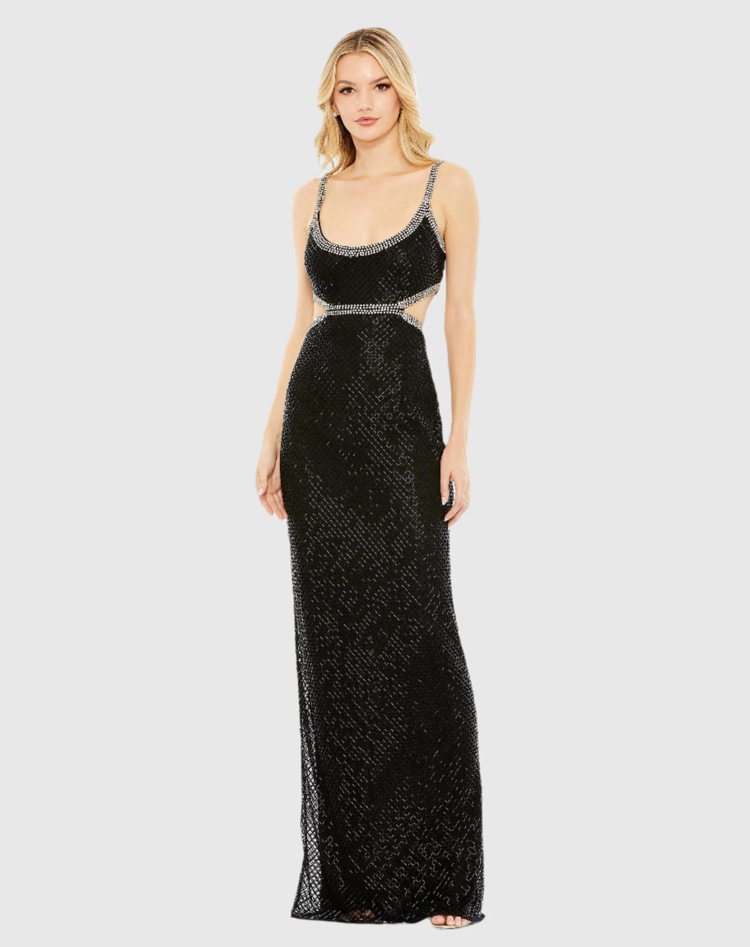 Beaded Open Back Cut-Out Gown - FINAL SALE