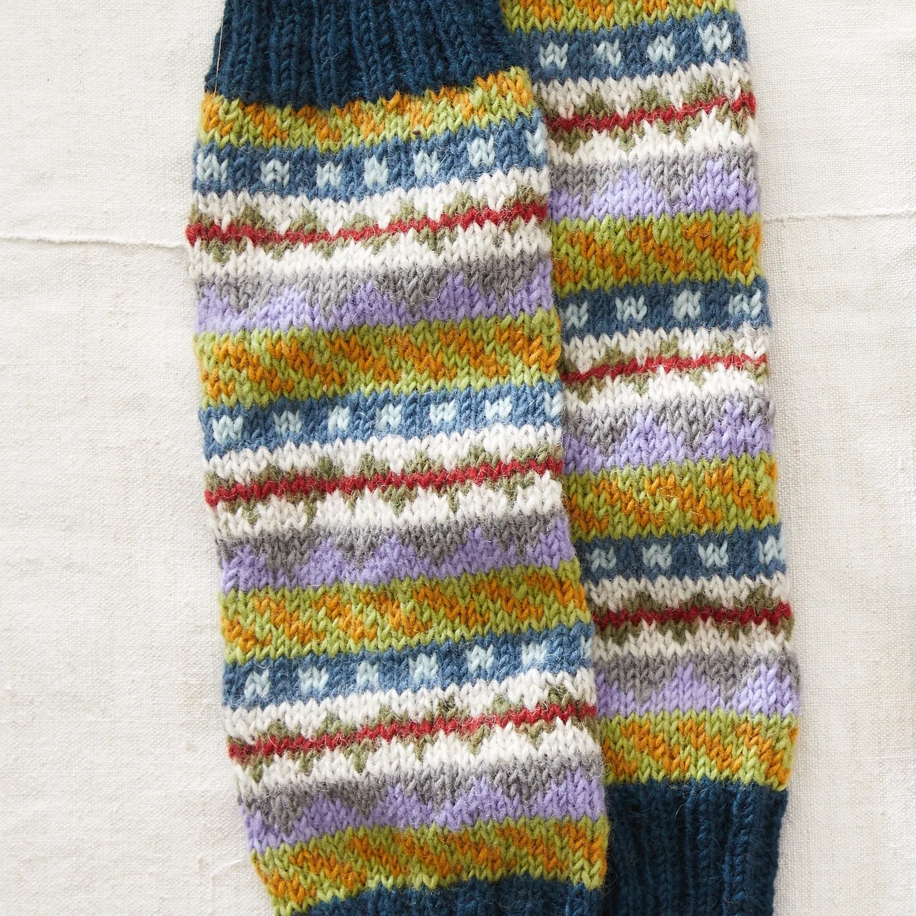 BHAWANA Fair Isle Handknit Waste Wool Legwarmers