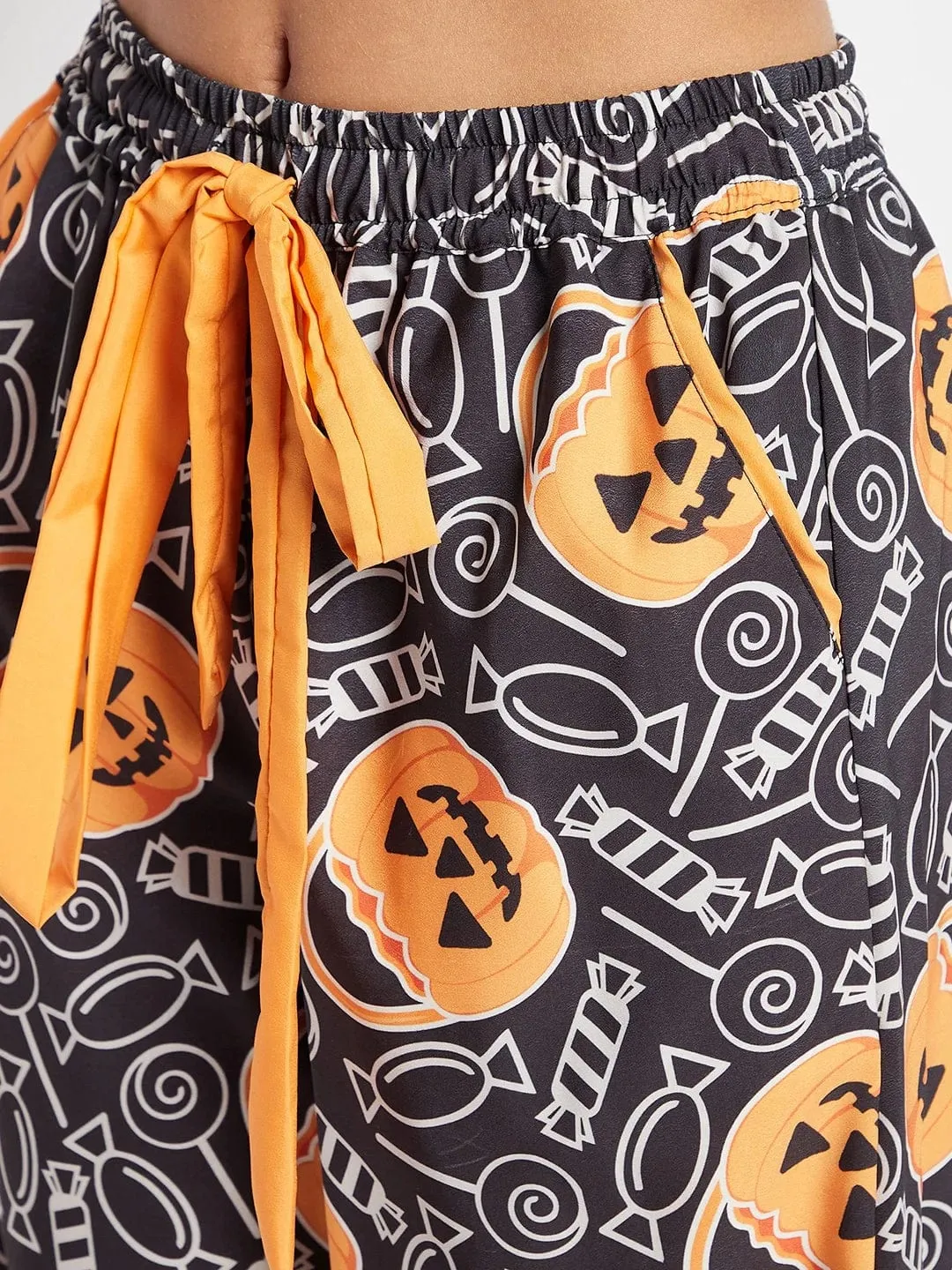 Black Halloween Printed Loungepants