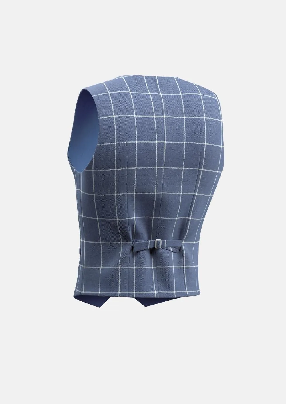 Blue Windowpane Vest