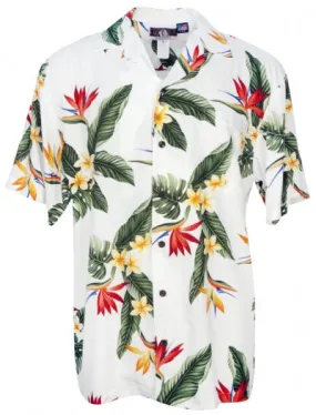 BOP Plumeria Mens Shirt in White