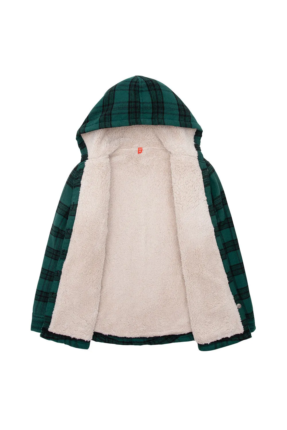 Boys Sherpa Lined Flannel Plaid Shirt Jacket,Hooded Flannel Jacket Kids