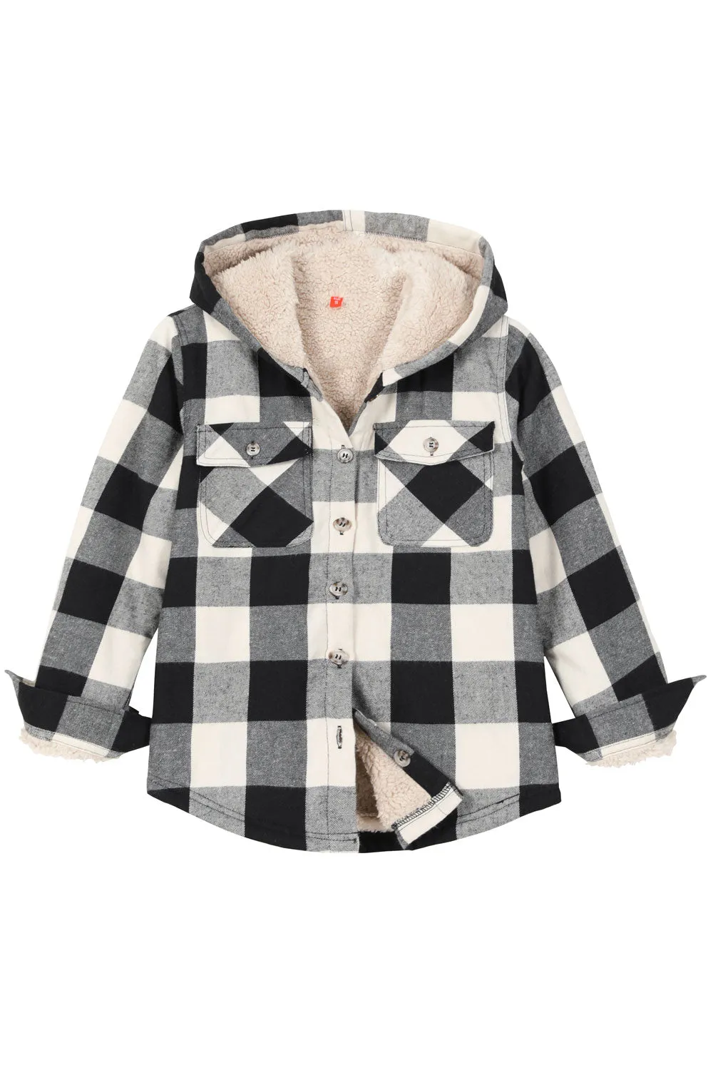 Boys Sherpa Lined Flannel Plaid Shirt Jacket,Hooded Flannel Jacket Kids