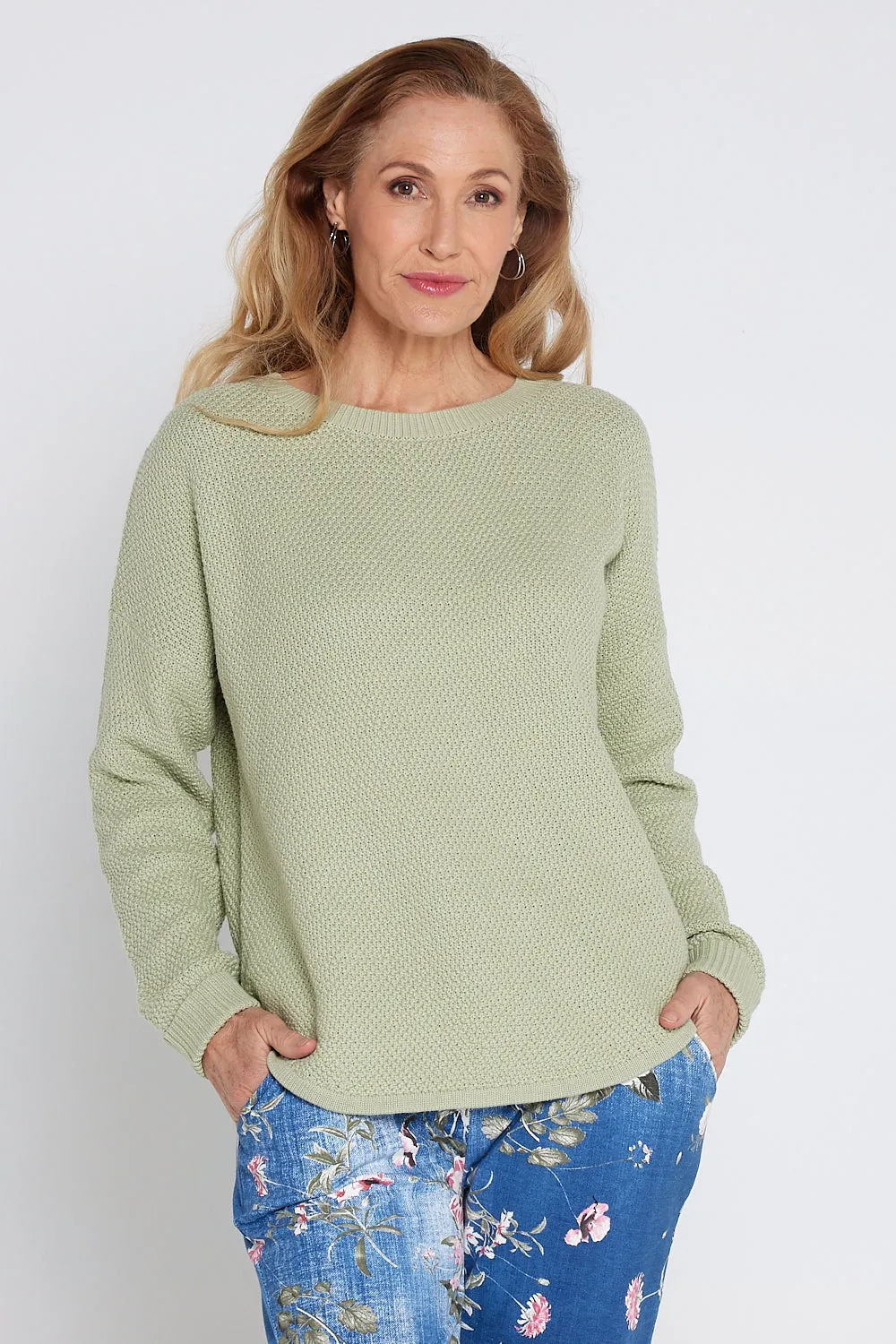 Brenda Waffle Knit - Sage