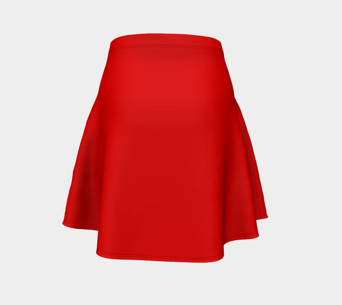 Bright Red Flare Skirt