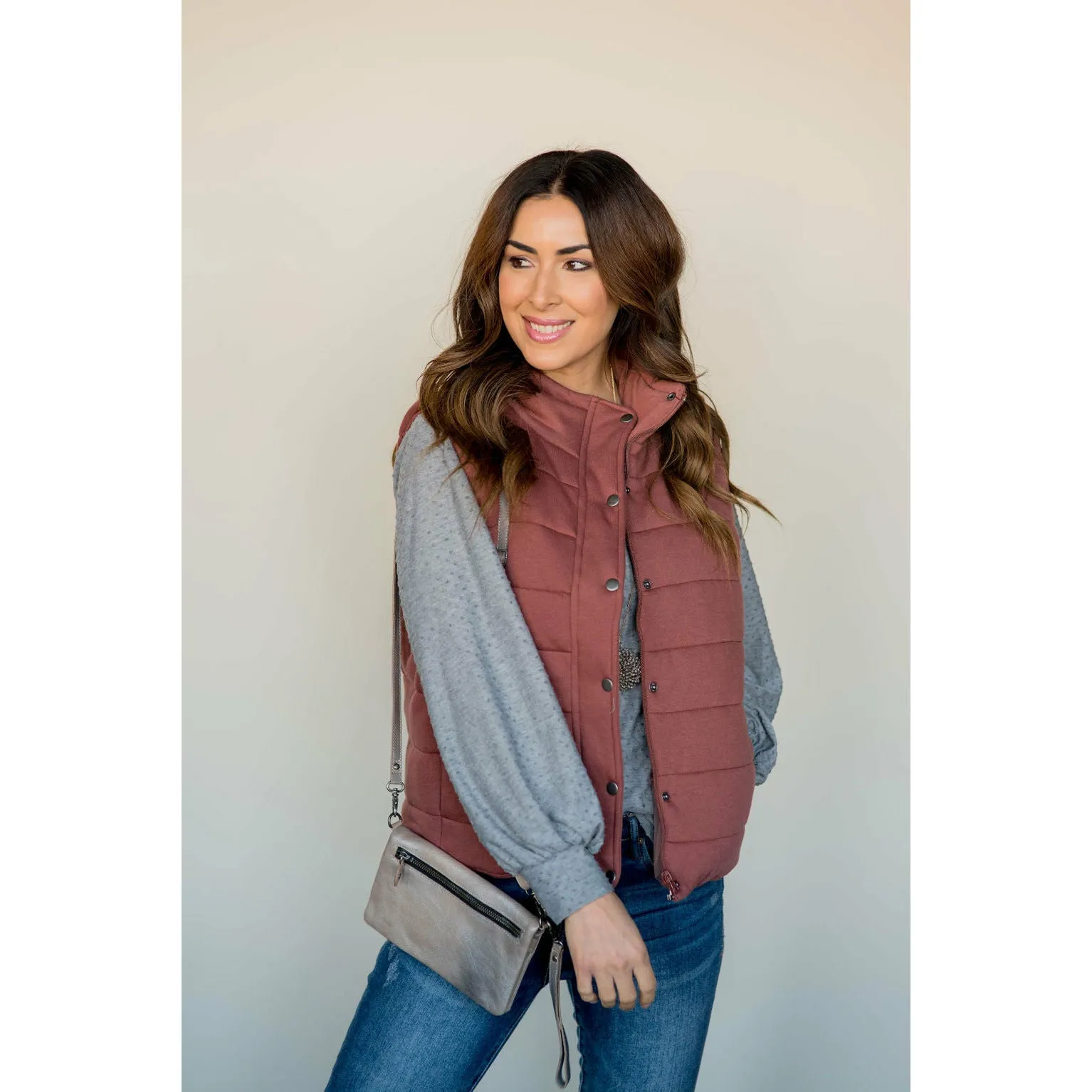 Button Down Puffer Vest