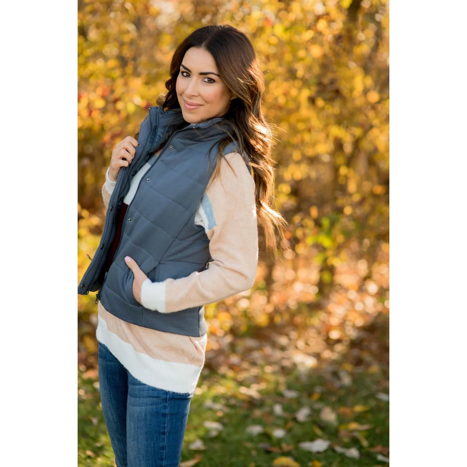 Button Down Puffer Vest