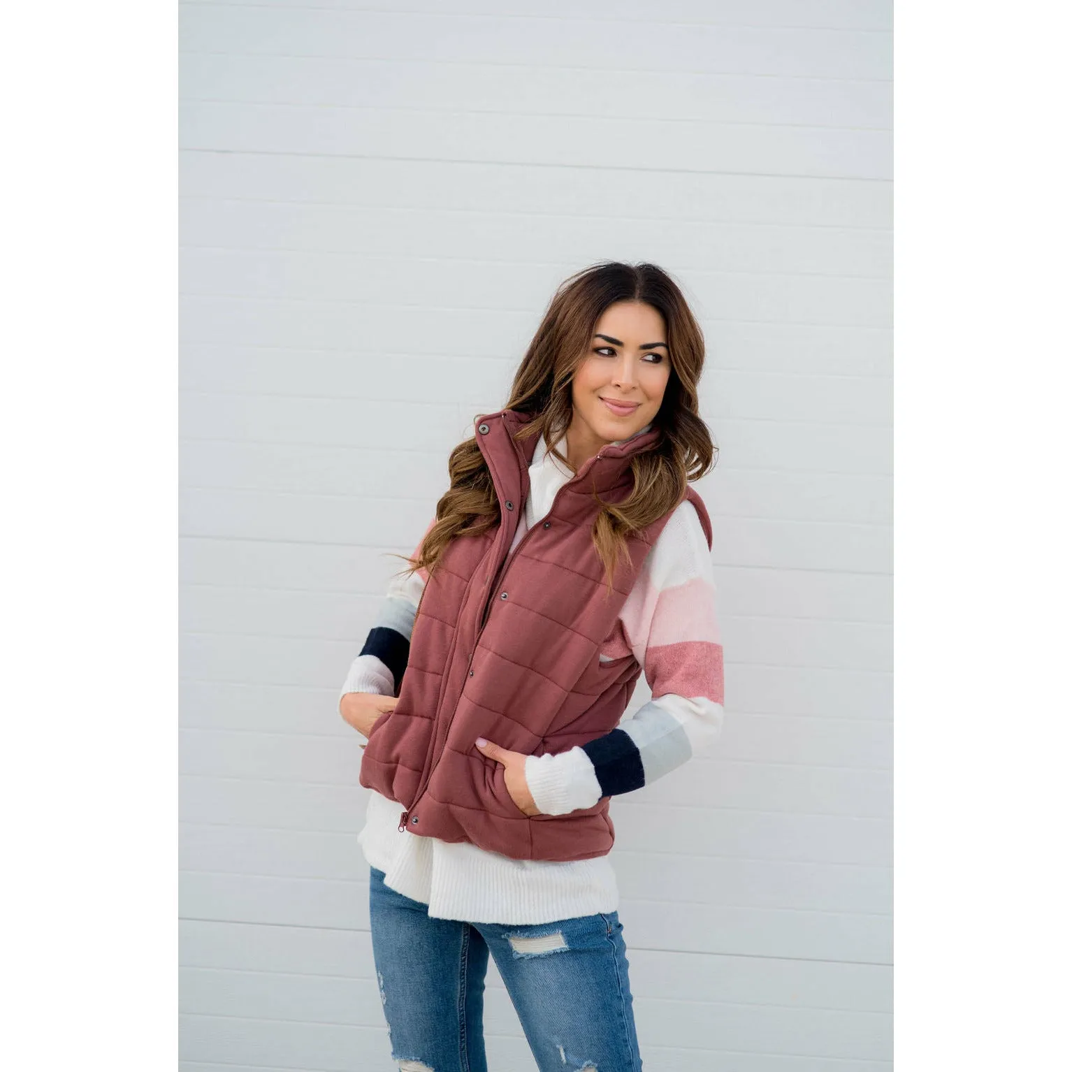 Button Down Puffer Vest