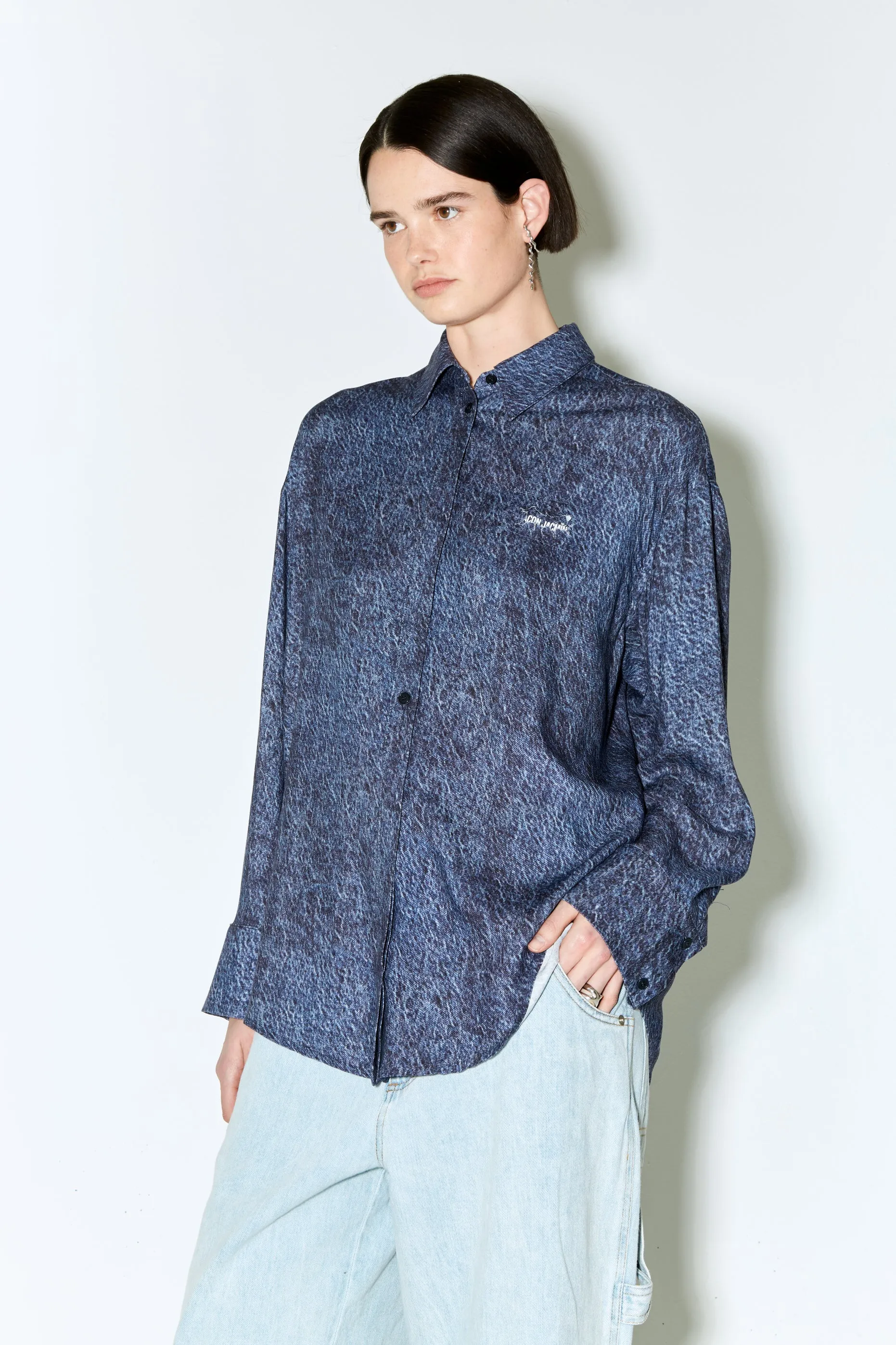 CAREL shirt blue denim print