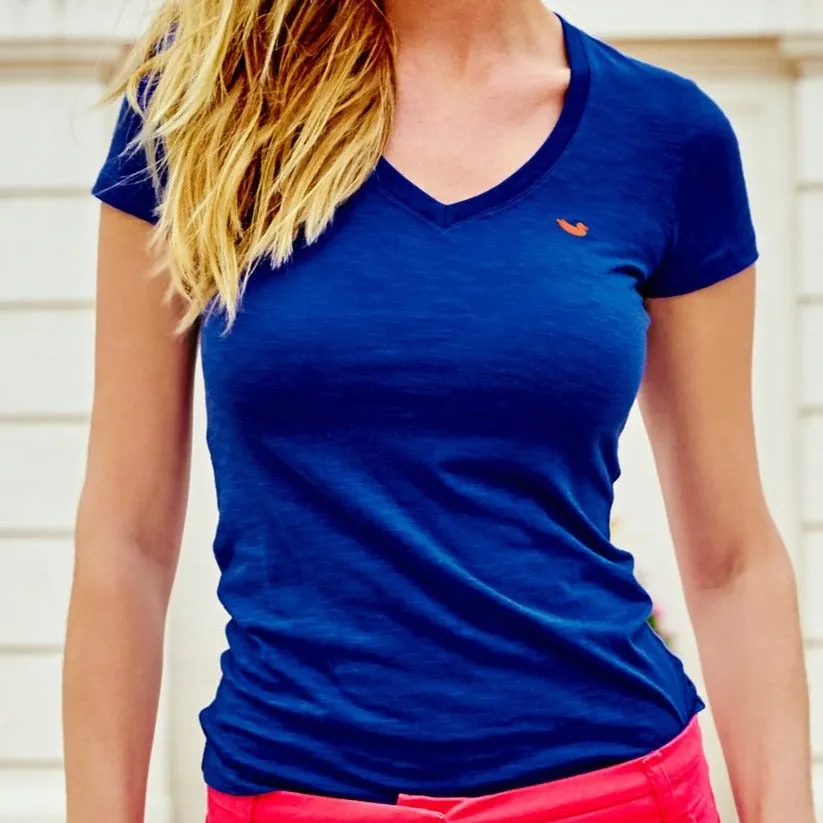 Caroline V-Neck Tee - Slub