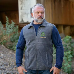 Celtic Trinity Knot Embroidered Personalized Fleece Vest- Charcoal