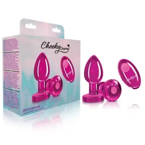 Cheeky Charms Vibrating Metal Plug Pink W/ Remote