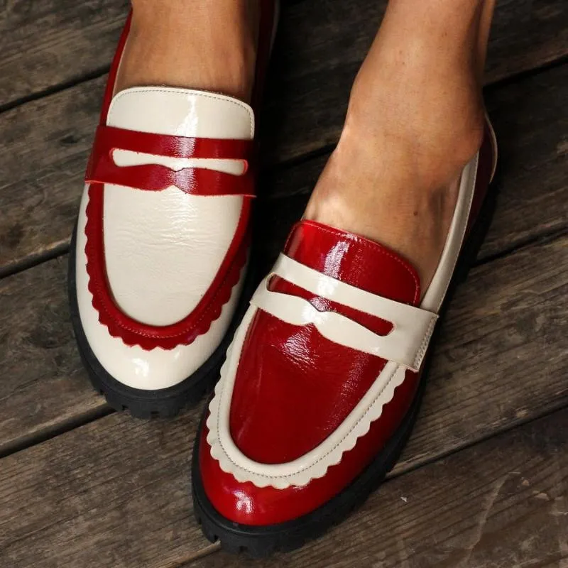 Cherry Red Patent Leather Loafers