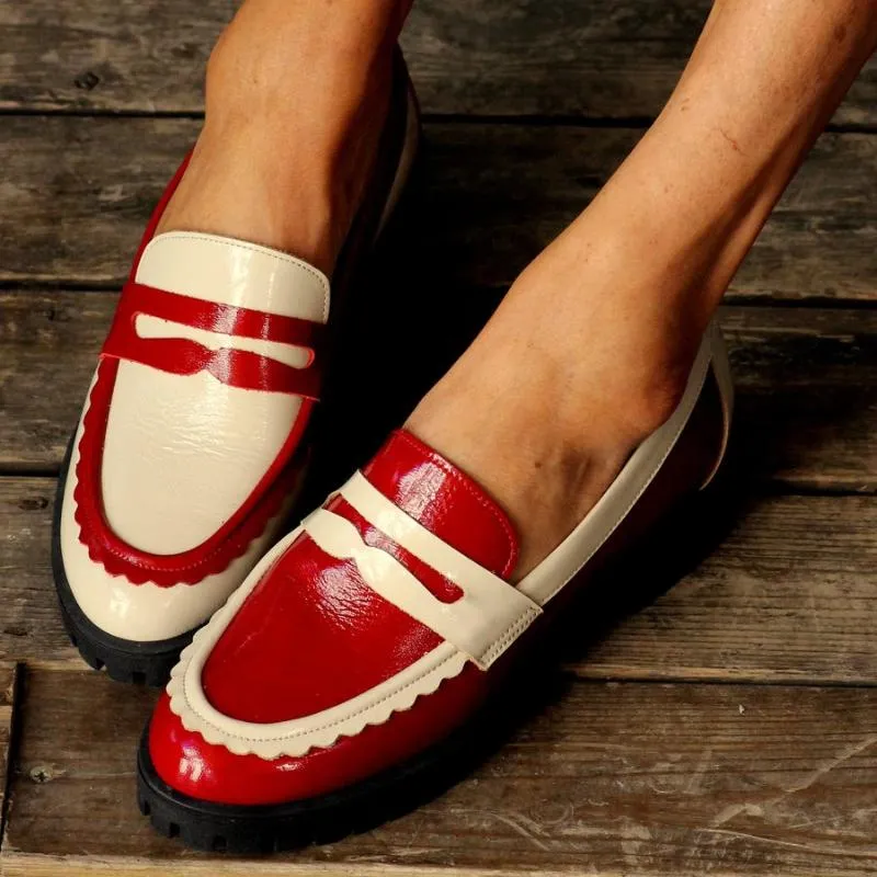 Cherry Red Patent Leather Loafers