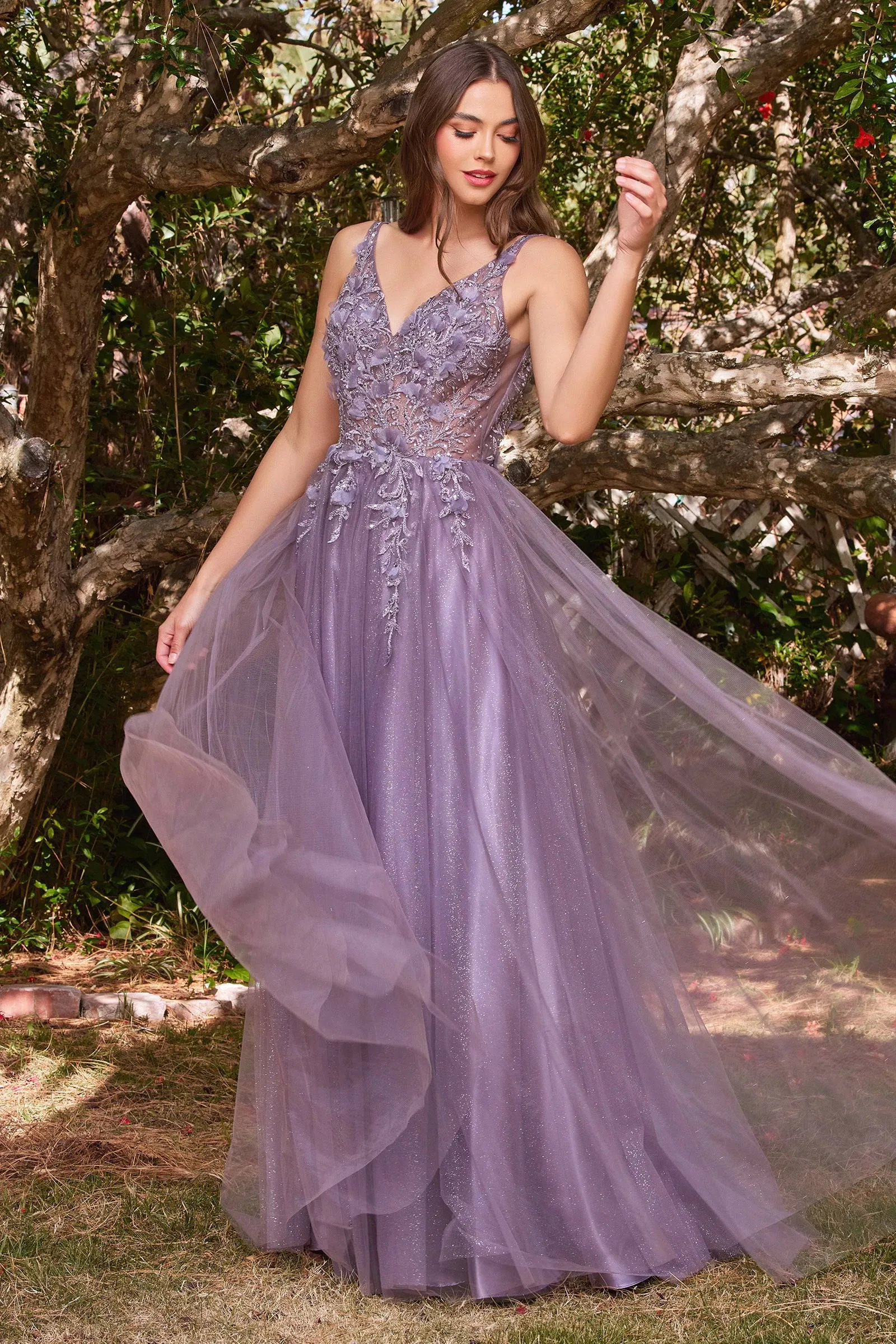 Cinderella Divine CD0181 Ladivine Flowing Embroidered Ball Gown