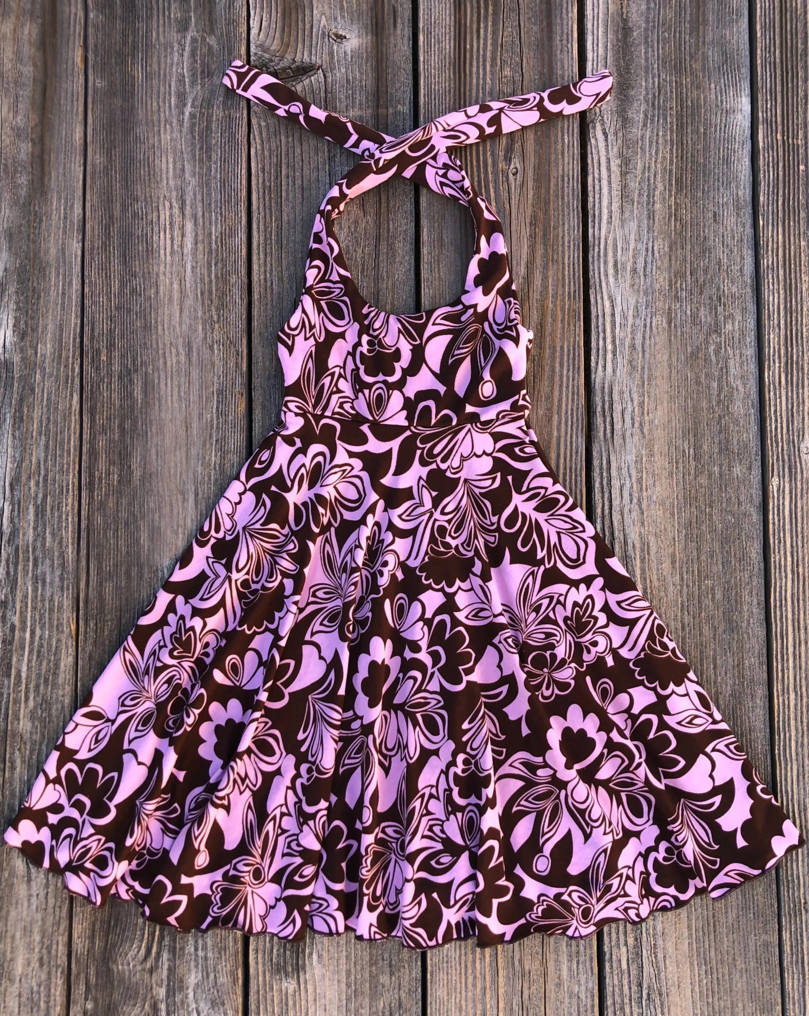 Cocoa Pink floral Halter Dress