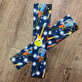 Compression Arm Sleeves in Guitar Rock n Roll Print Spandex