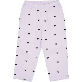 Copenhagen Colors Lavender W. Navy Hearts Twill Heart Pants