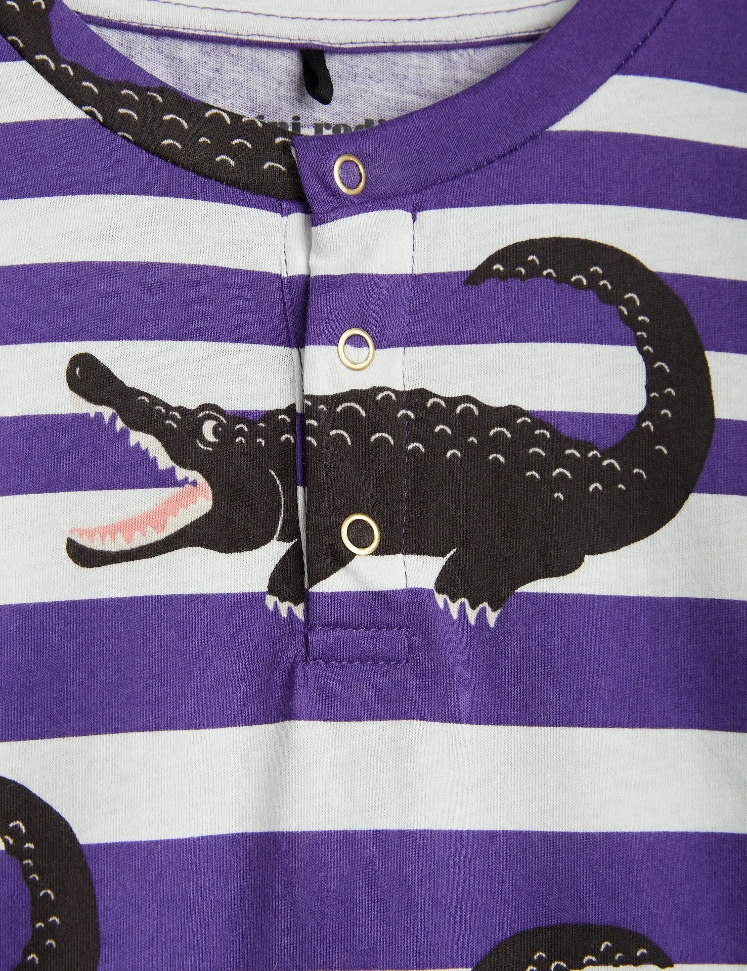 Crocodile Stripe Grandpa Shirt - Purple