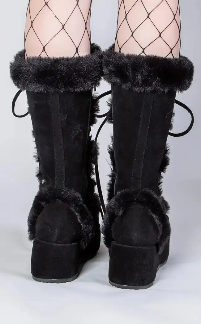 CUBBY-311 Black Vegan Suede Boots