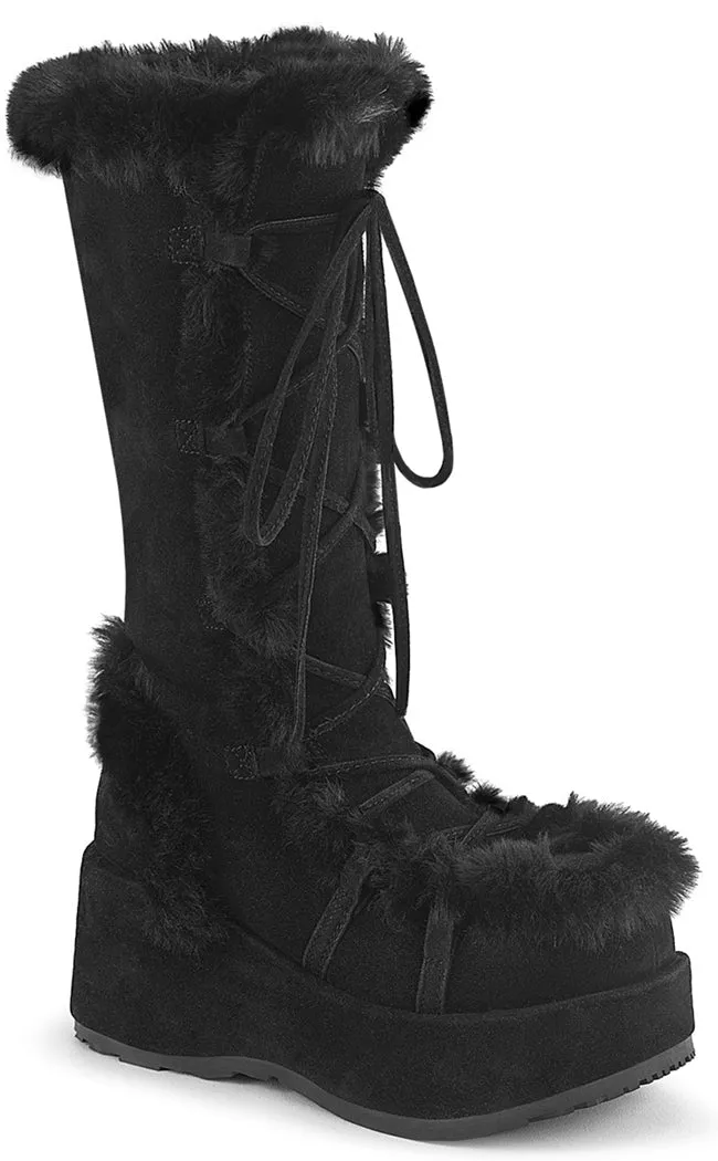 CUBBY-311 Black Vegan Suede Boots