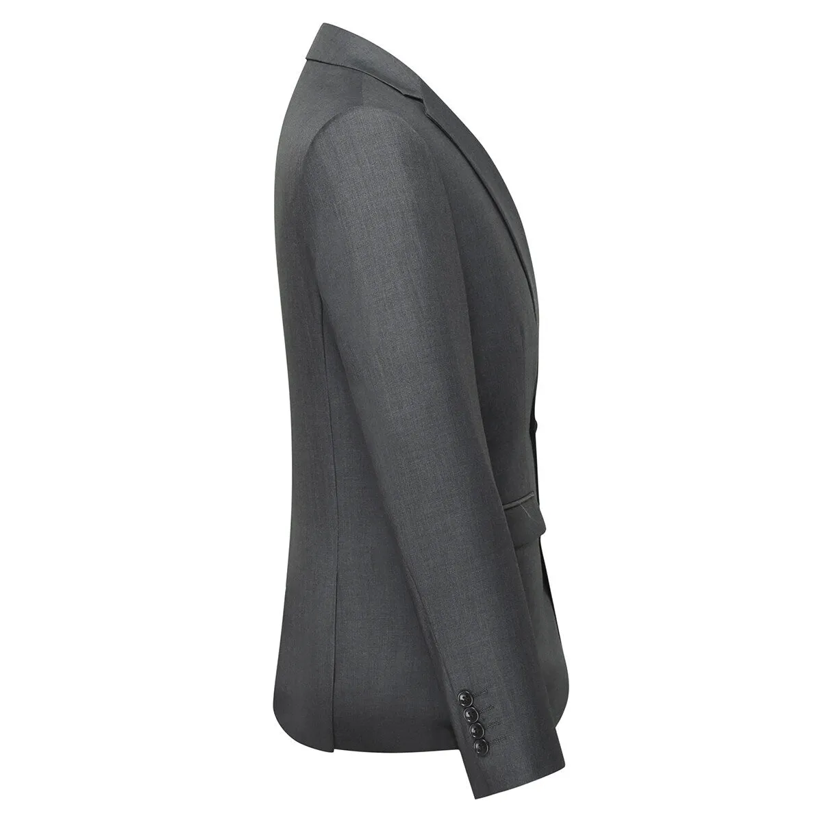 Dark Grey Blazer Two Buttons Blazer