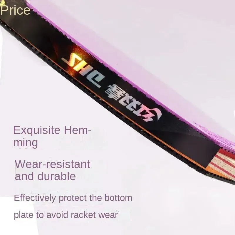 DHS 6 Star Colored Table Tennis Bat – 7 Ply Blade & Hurricane 9 & 3 Rubbers