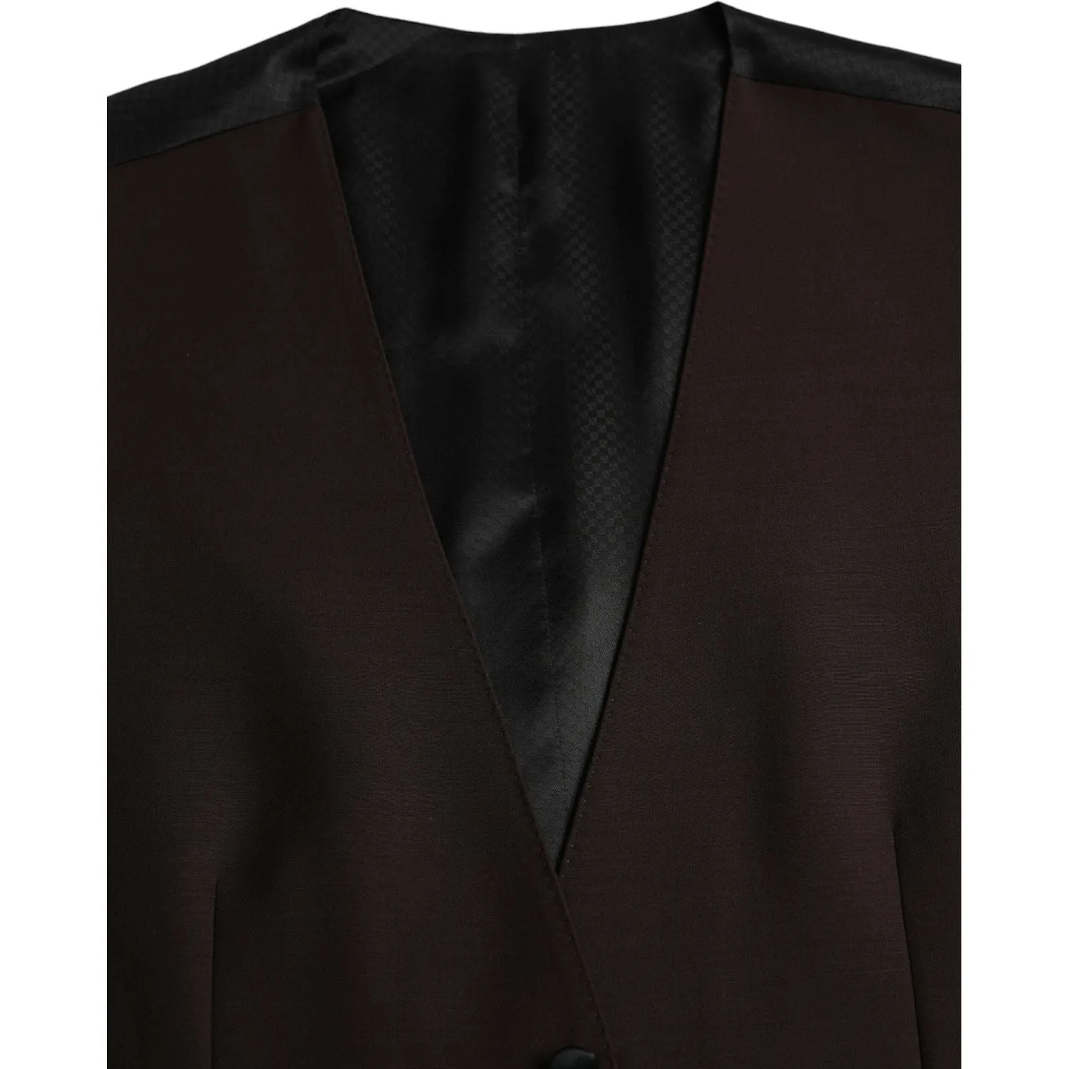 Dolce & Gabbana Brown Wool Waistcoat Dress Formal Vest