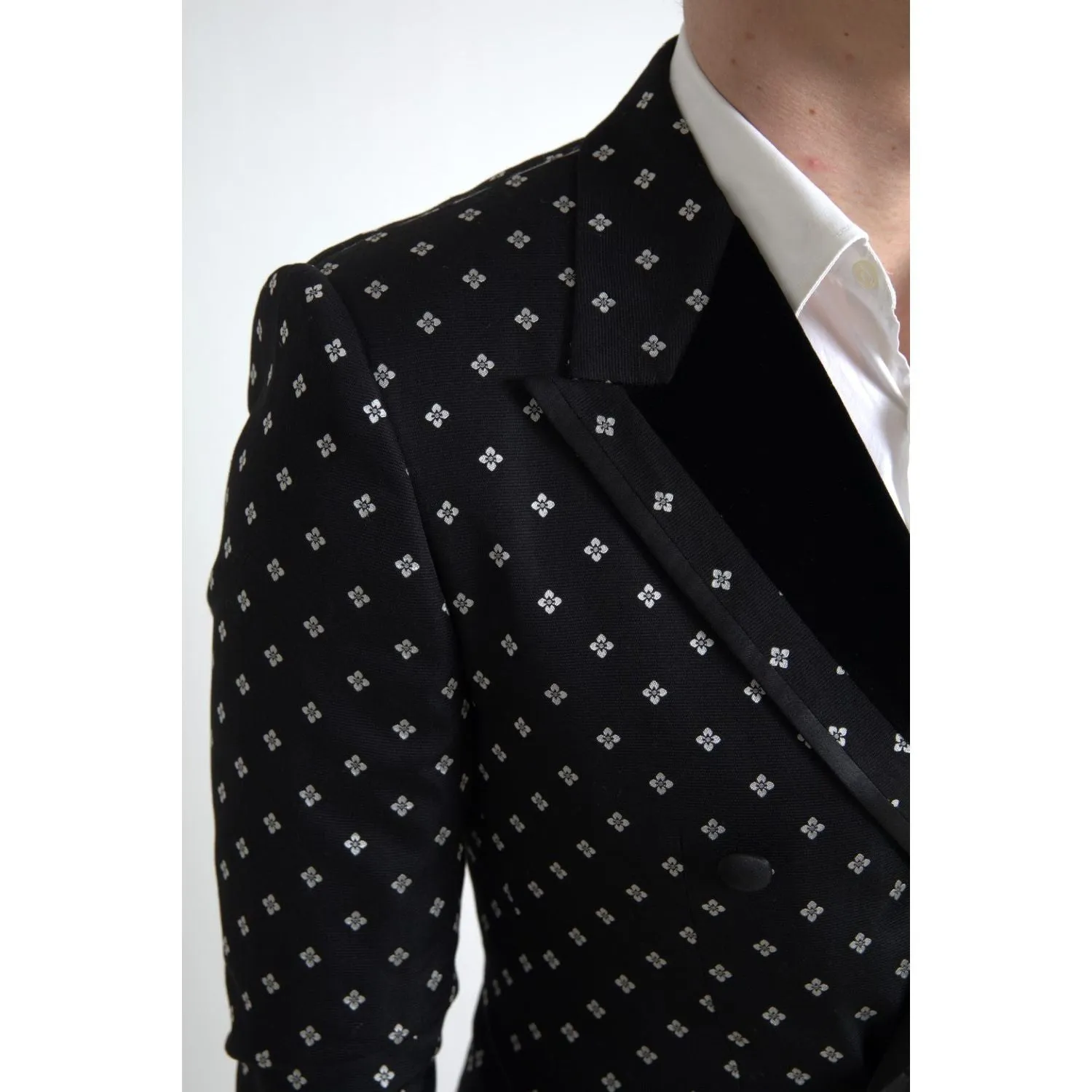 Dolce & Gabbana Elegant Geometric Patterned Slim Blazer