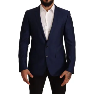 Dolce & Gabbana Navy Blue Virgin Wool Martini Blazer