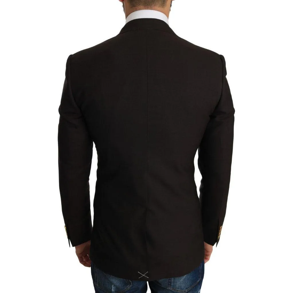 Dolce & Gabbana Sleek Slim Brown Virgin Wool Blazer Jacket