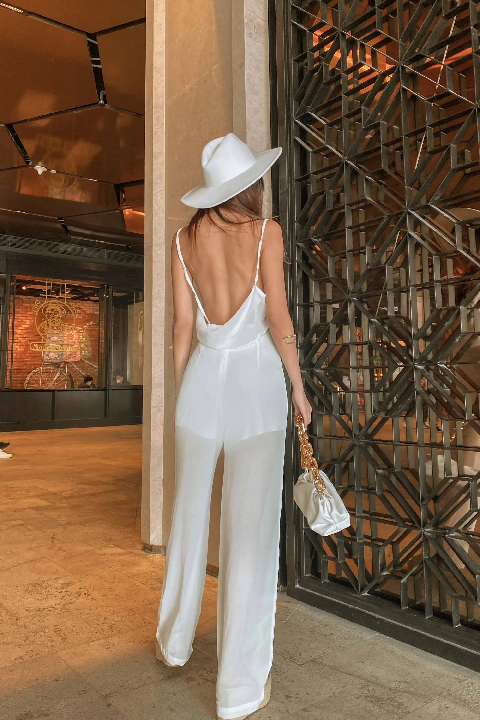 Dorielle Wrap Chiffon Jumpsuit in White