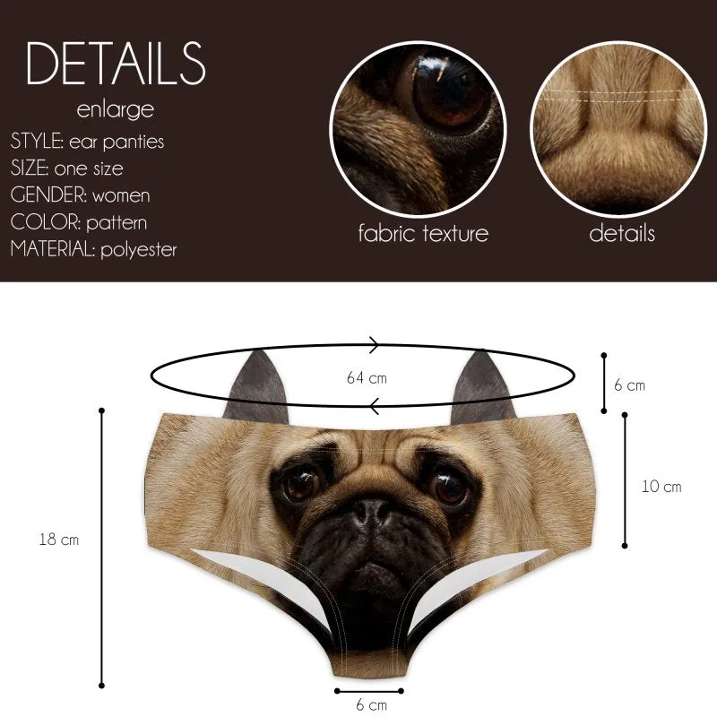 Ear Pantie - Pug (6-10 UK Size)