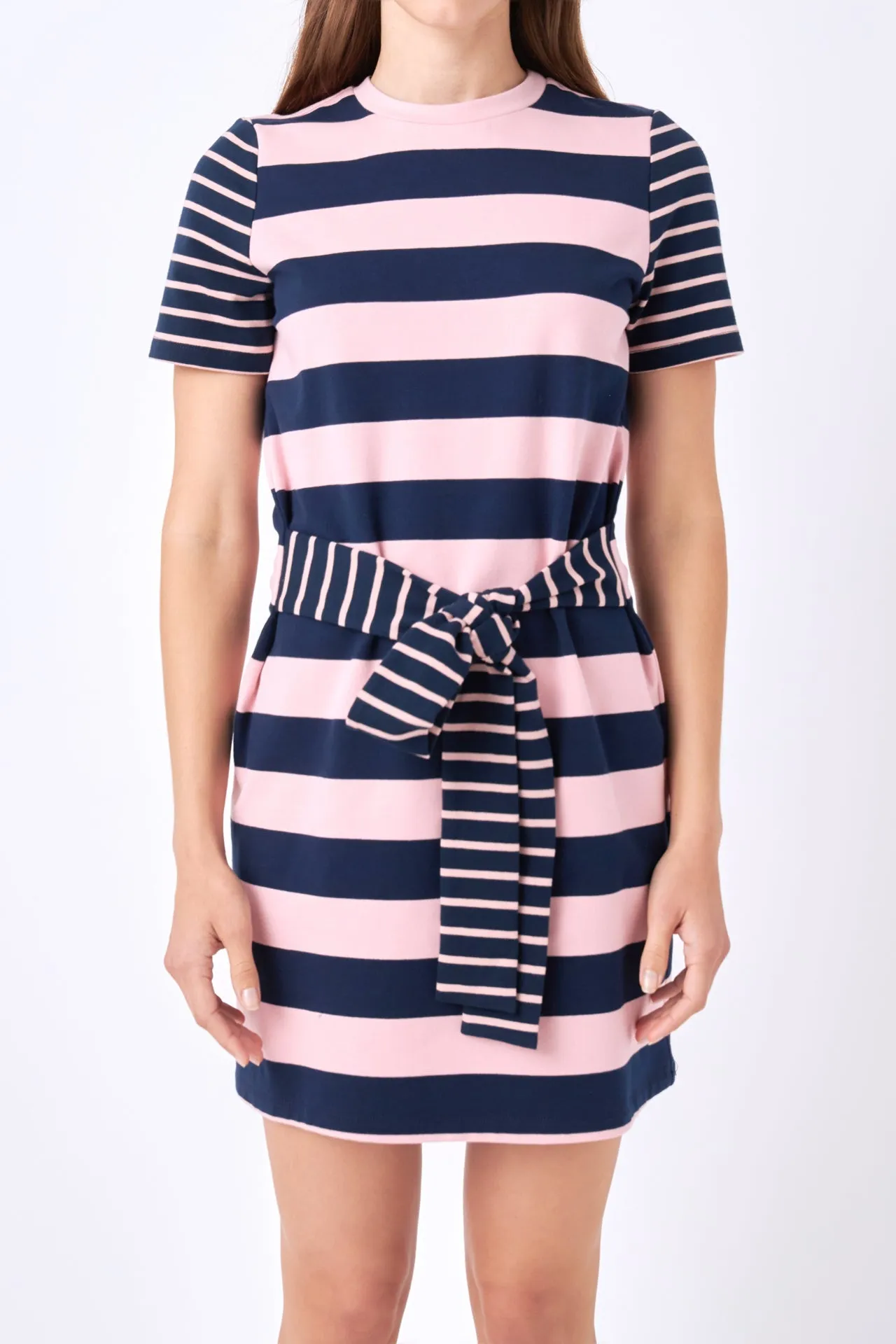 English Factory - Contrast Stripe Knit Mini Dress