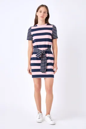 English Factory - Contrast Stripe Knit Mini Dress