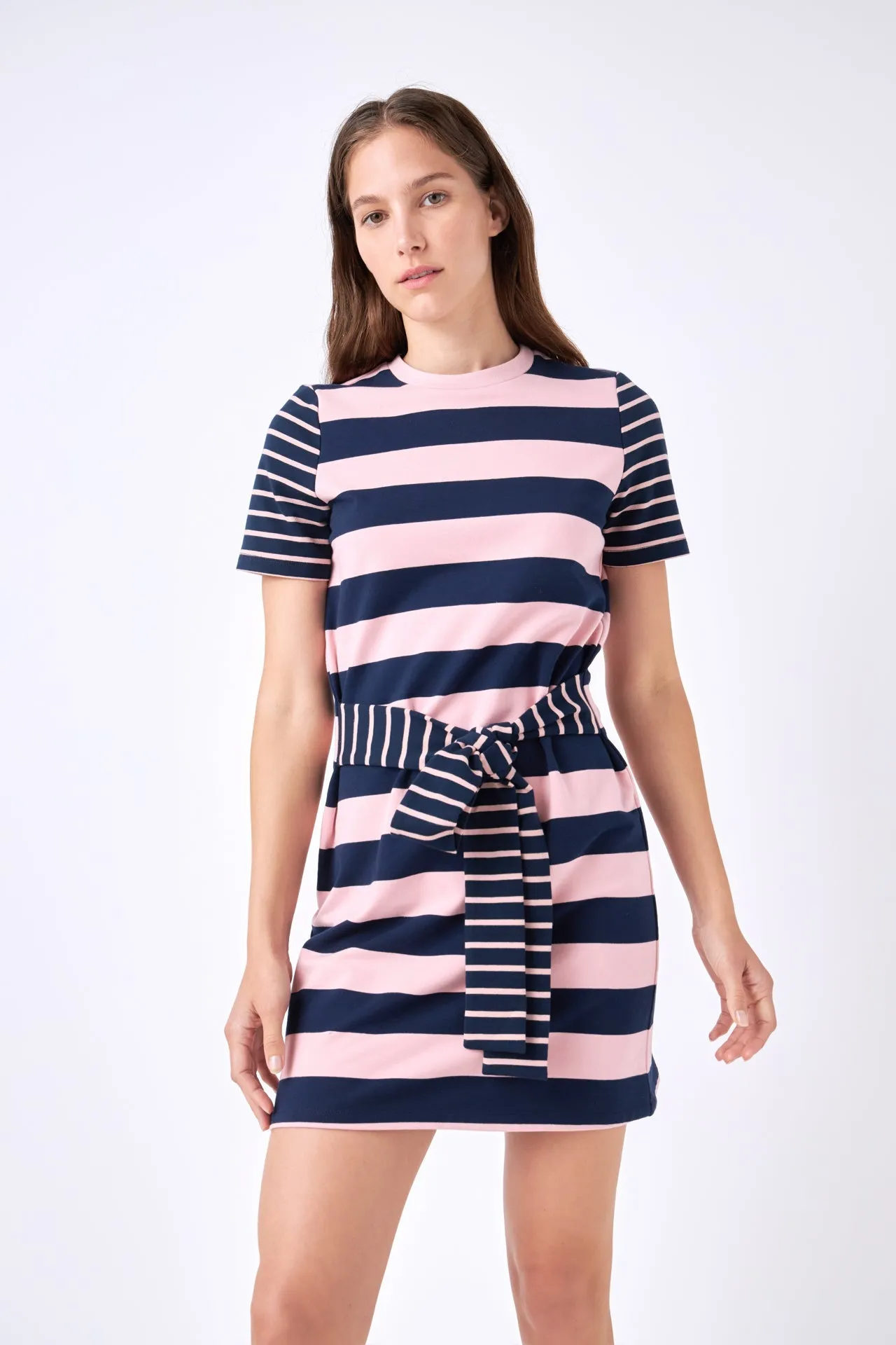 English Factory - Contrast Stripe Knit Mini Dress