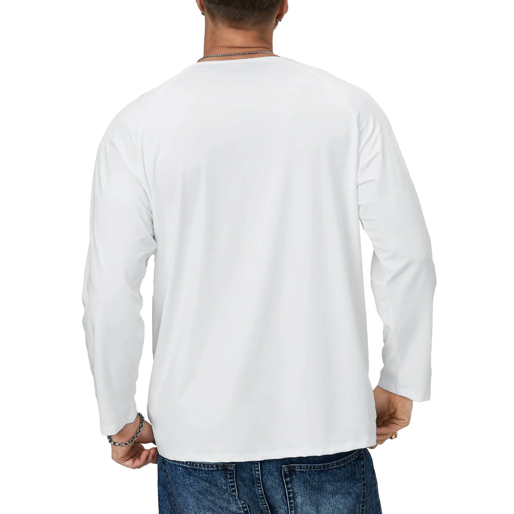 ESSENTIALS BUTTON HENLEY QUICK DRY LONG SLEEVE HENLEY SHIRT