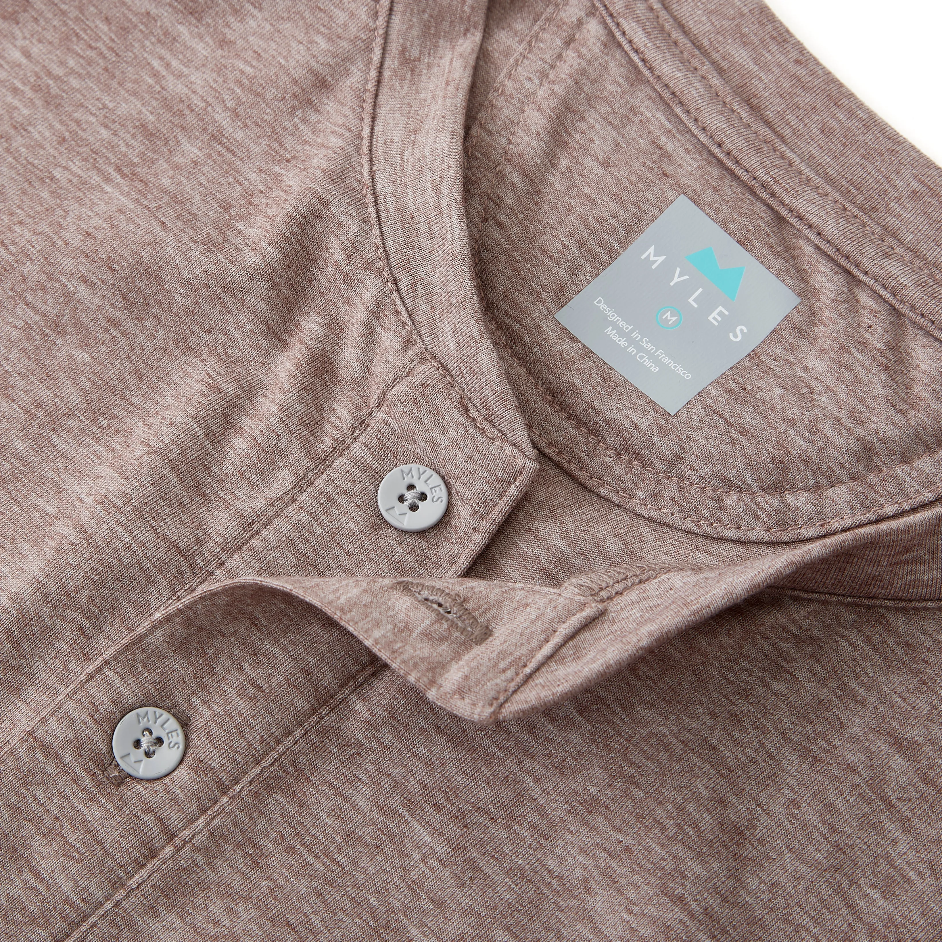 Everyday Henley Long Sleeve in Heather Clay