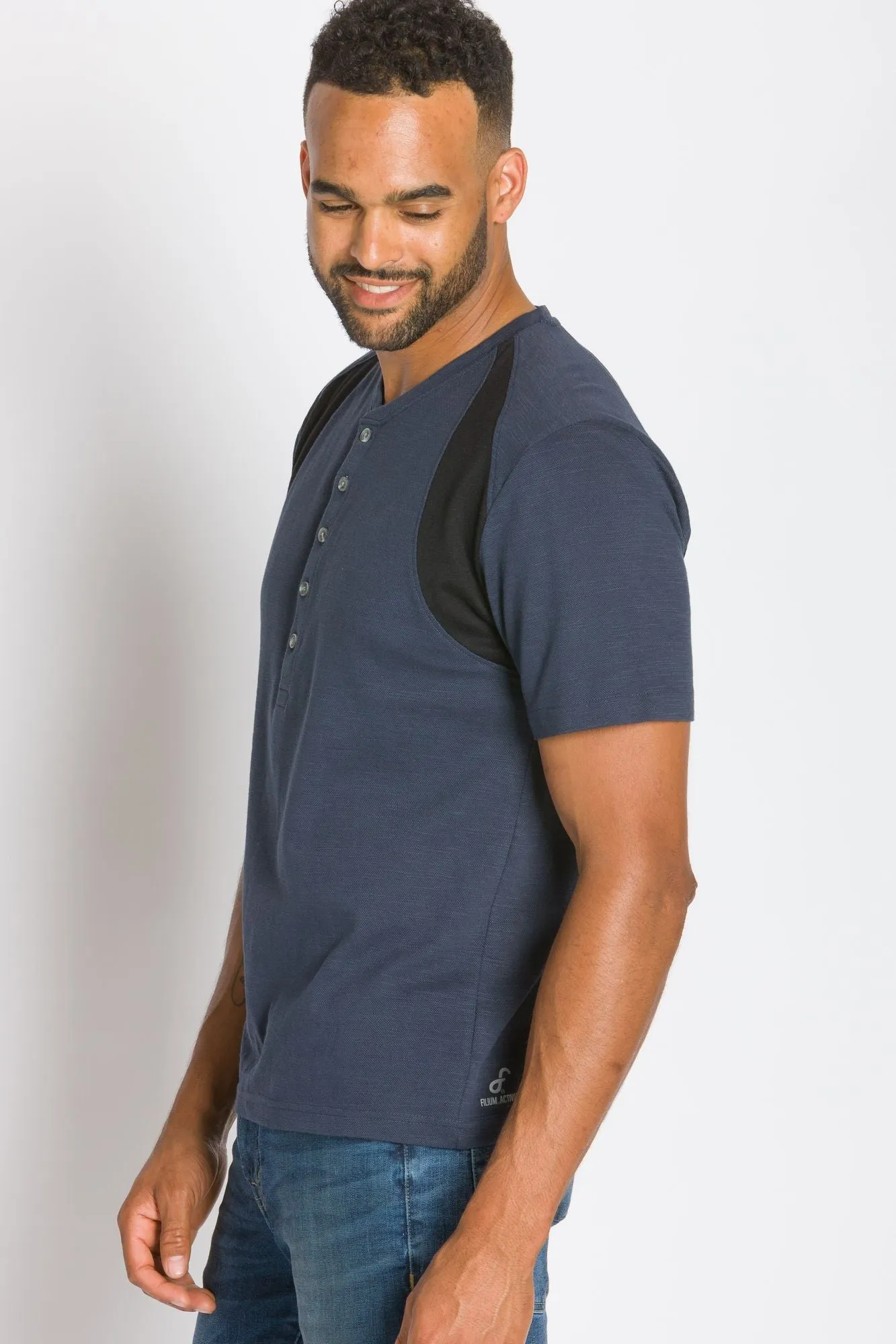 Excursion | Men's Short Sleeved Henley with Mesh Panels